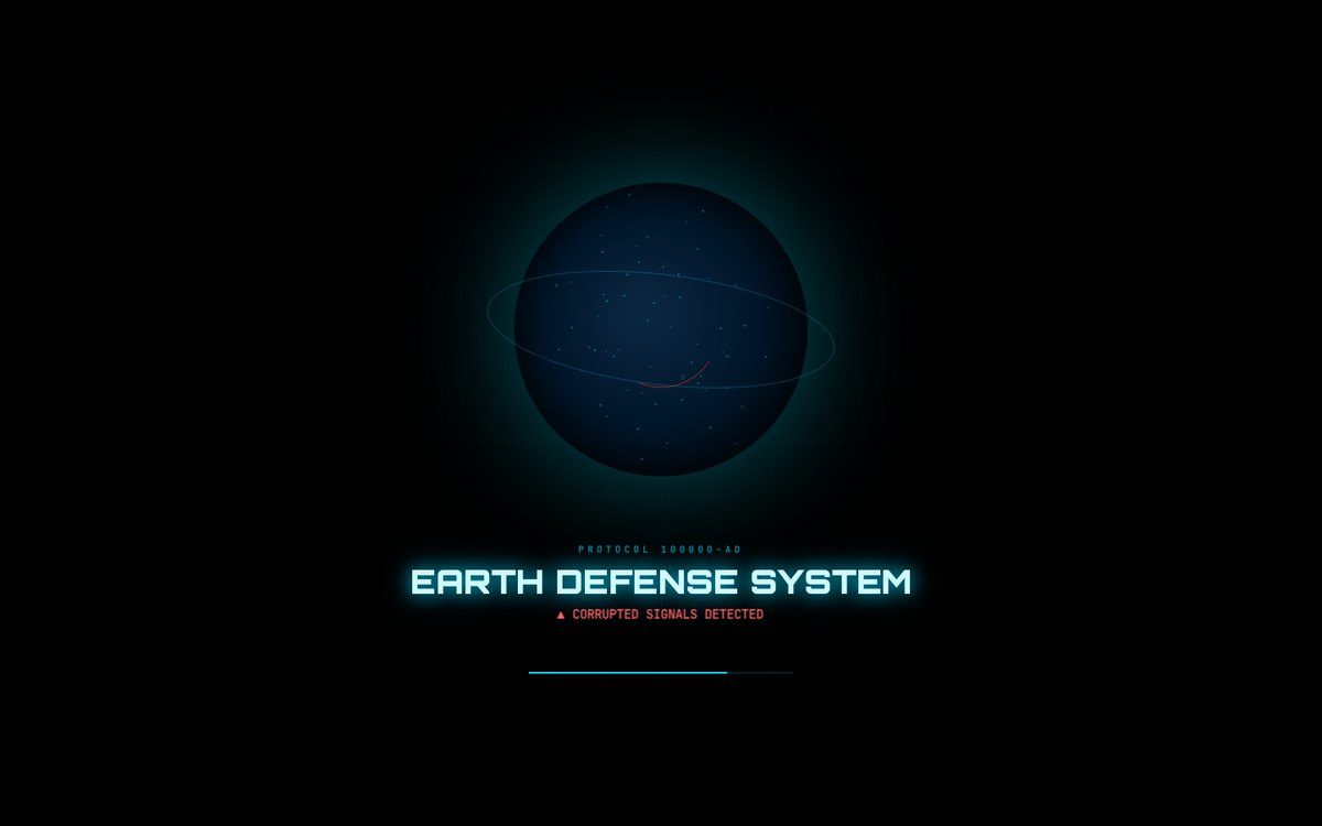 EARTH100000AD hero and defence grid status on the live site