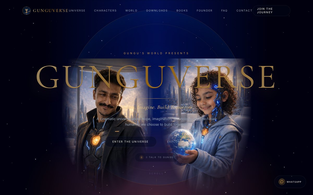GunguVerse homepage hero on the live site
