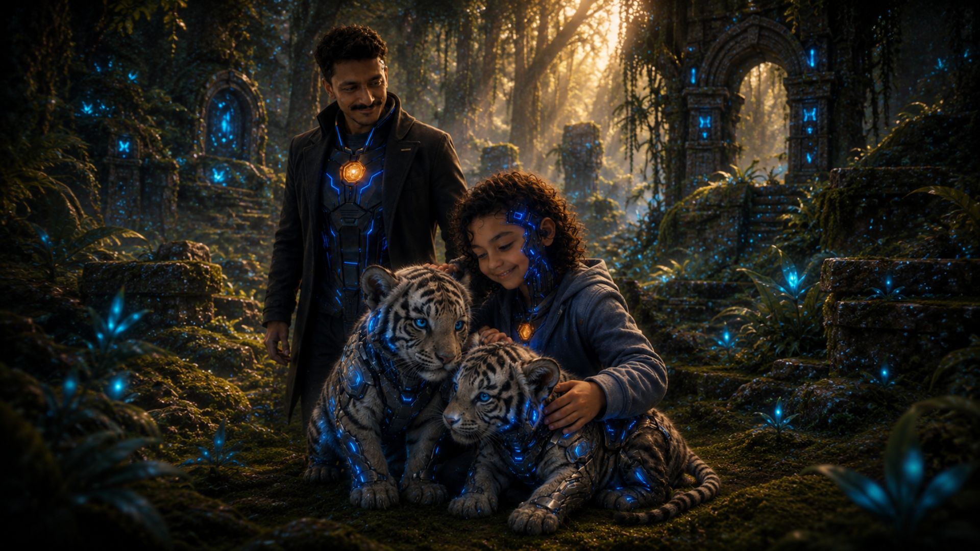 Cyber Tigers — scene artwork from the GunguVerse universe