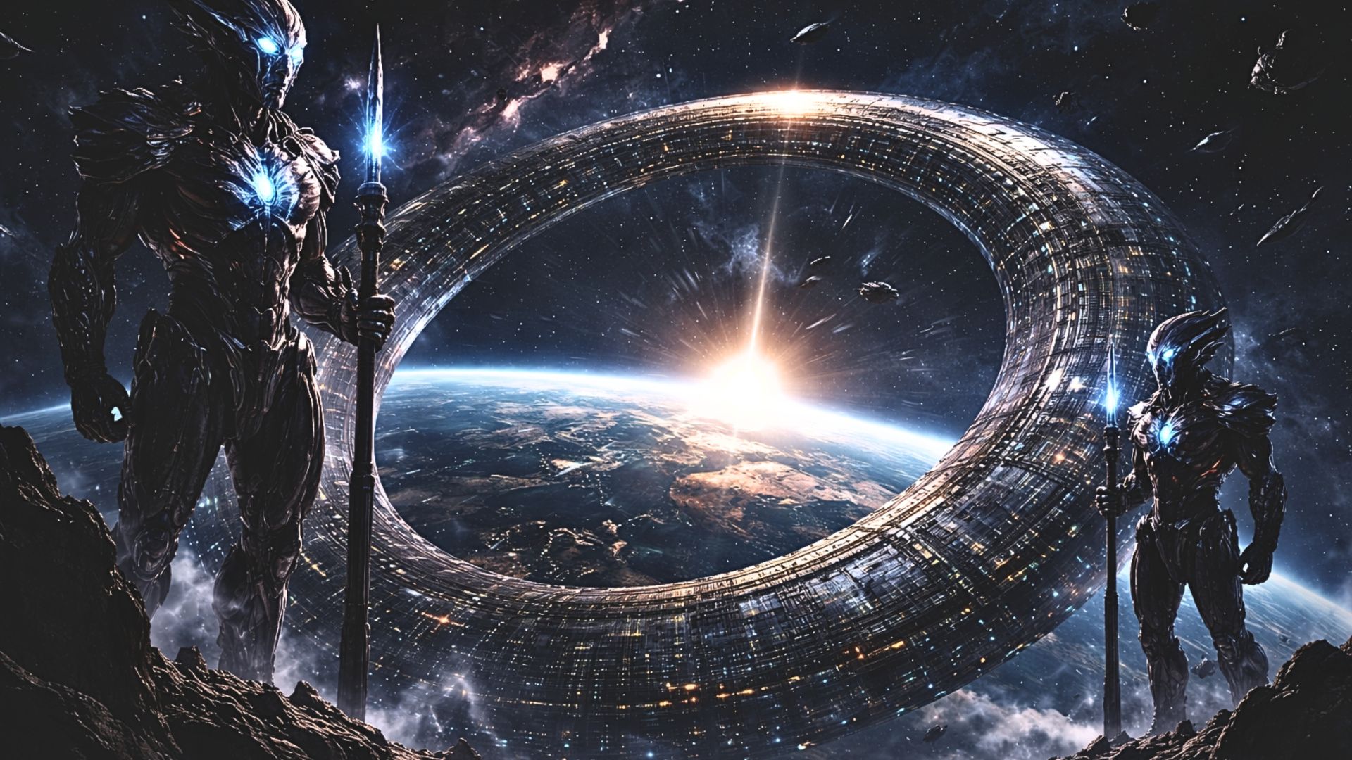 Earth Gatekeepers — faction key art from the EARTH100000AD universe