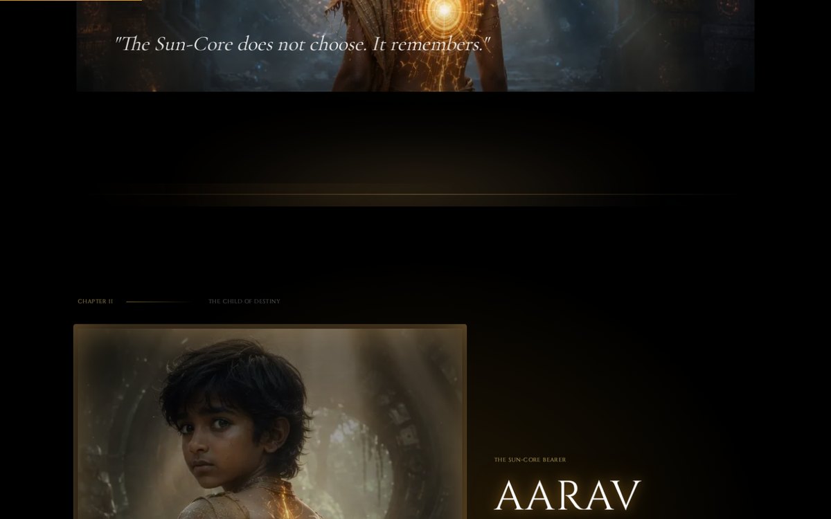 Chapter II — Aarav, the Sun-Core Bearer, on the live ANTERNAAD site