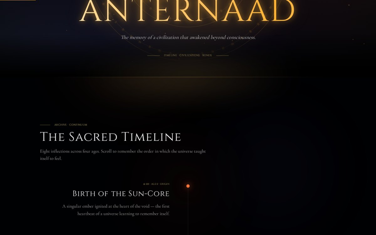 The Sacred Timeline on the ANTERNAAD lore page