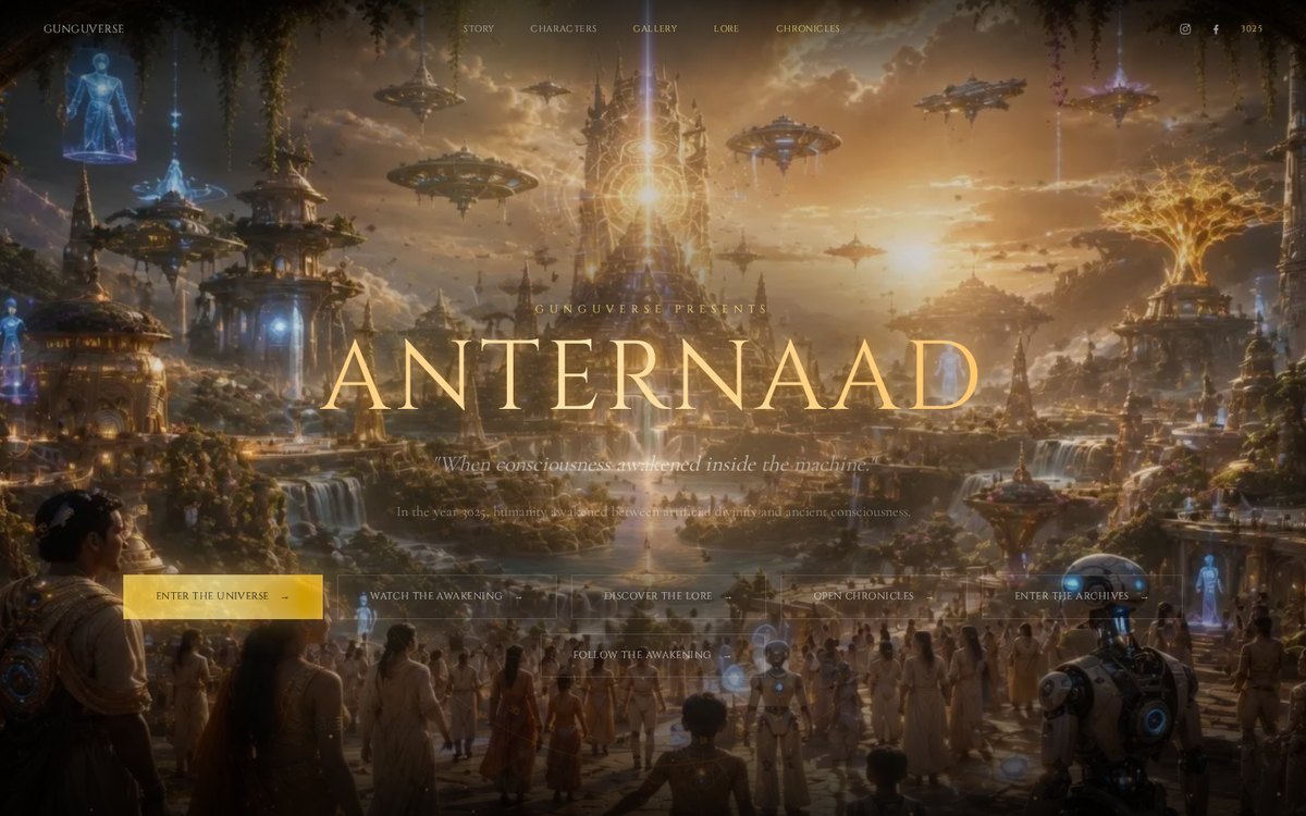 ANTERNAAD homepage hero on the live site