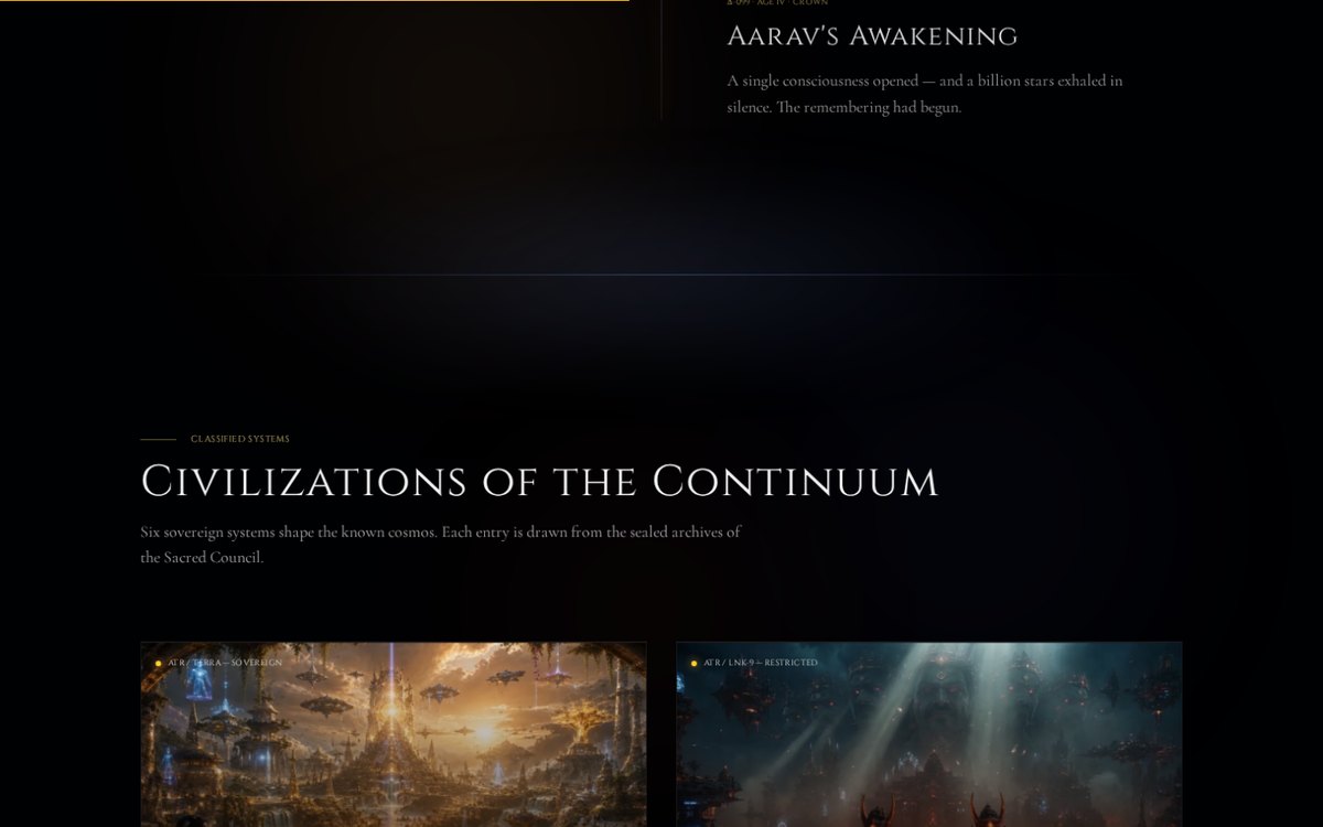 Civilizations of the Continuum on the ANTERNAAD lore page