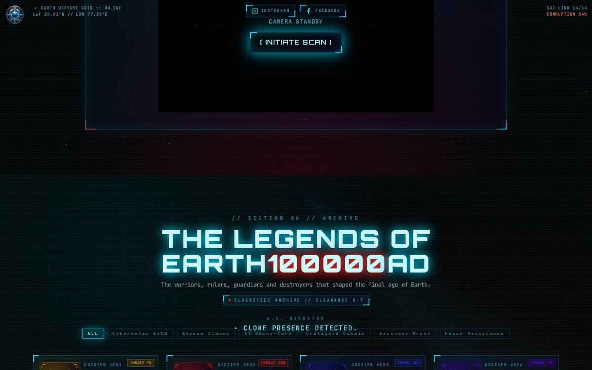 The Legends of EARTH100000AD dossier archive