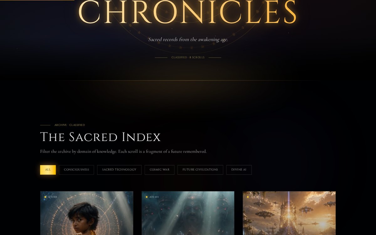 The Sacred Index on the ANTERNAAD chronicles page